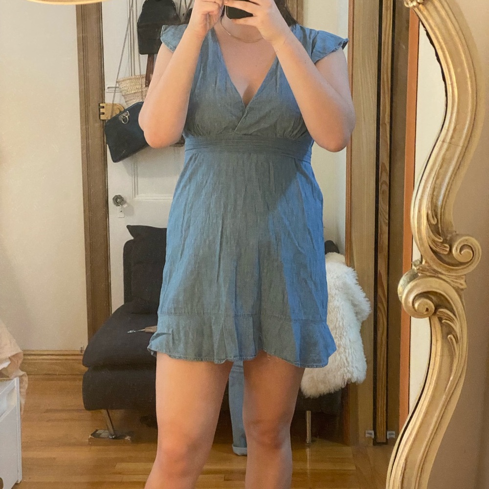 Topshop early 2000s babydoll denim mini dress
